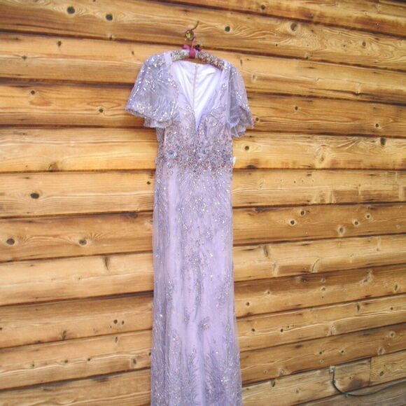 Mac Duggal $798 67493 Womens VINTAGE FLUTTER SLEEVE EVENING GOWN Dress - Picture 6 of 16